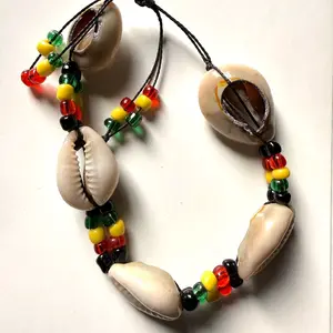 African Beaded Bracelet with Cowrie Shells and Colorful Beads for Unique Style