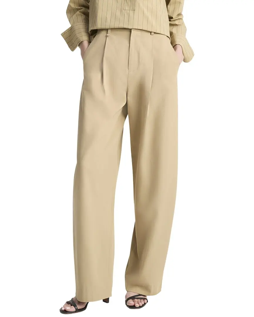Vince Mid Waist Pleated Trouser