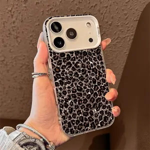 Metallic Leopard Texture Phone Case for iPhone 17 AIR 17 PRO 16 PRO 15  PRO MAX  14 PLUS 13 PRO 12 11 PRO XS MAX X XR Samsung Galaxy S25 Ultra S24 S23 S22 Plus  series(anti-drop hard shell) shockproof mobilephone protective cover