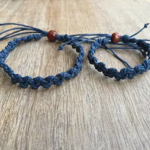 Shell Key Mommy and Me Blue Hemp Bracelets