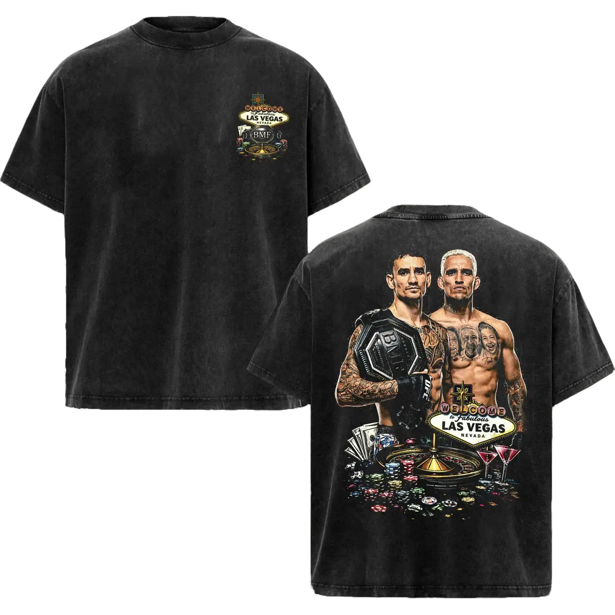 UFC 326 Max Holloway vs Charles Oliveira T-Shirt, Vintage Fight Night Graphic Tee Fashion Cotton, Full Sizes, For Men, For Women