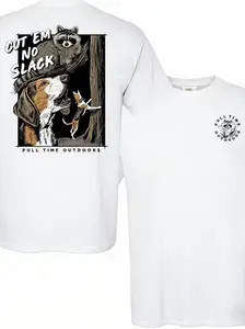 Coon Hunting Shirt Cut Em No Slack Tee, Raccoon Hunter Shirt Double Sided, Coonhound Hunting Dog Shirt, Gift for Hunters, Outdoors Hunting Apparel