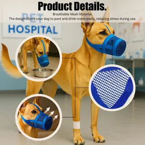 Adjustable Breathable Dog Muzzle for Shiba Inu, Labrador, Medium to Large Dogs, Outdoor Constraint Mask, Prevents Chewing and Eating, Supplies