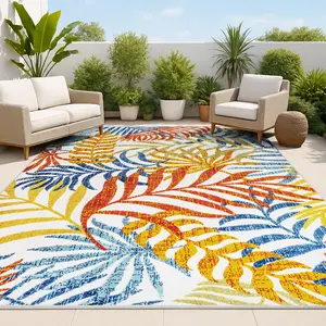 JONATHAN Y Tropics Palm Leaves Indoor/Outdoor Area Rug; for Living Room, Kitchen, Bedroom, Dining Room, Patio, Porch, Backyard