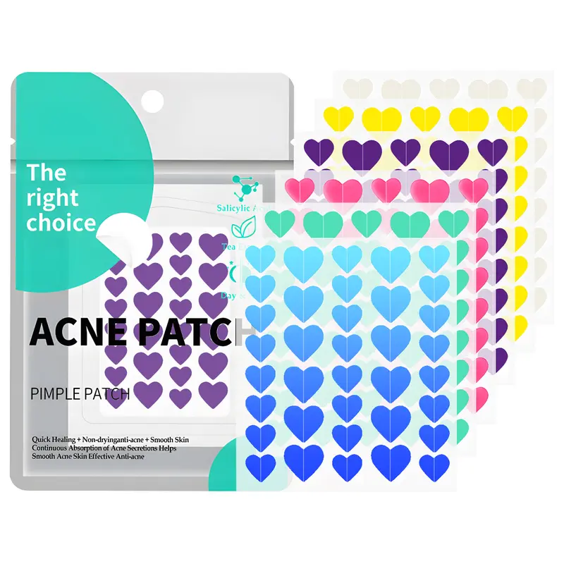 216pcs Heart-Shape Hydrocolloid Blemish Barrier Patches - Acne Clearing Self Care Products with Tea Tree Oil, Salicylic Acid, Hyaluronic Acid - Peel Support, Skin Repair - Non-Toxic, Soothing, Hypoallergenic Vegan for Adults (Costume Parties, Sleeping)