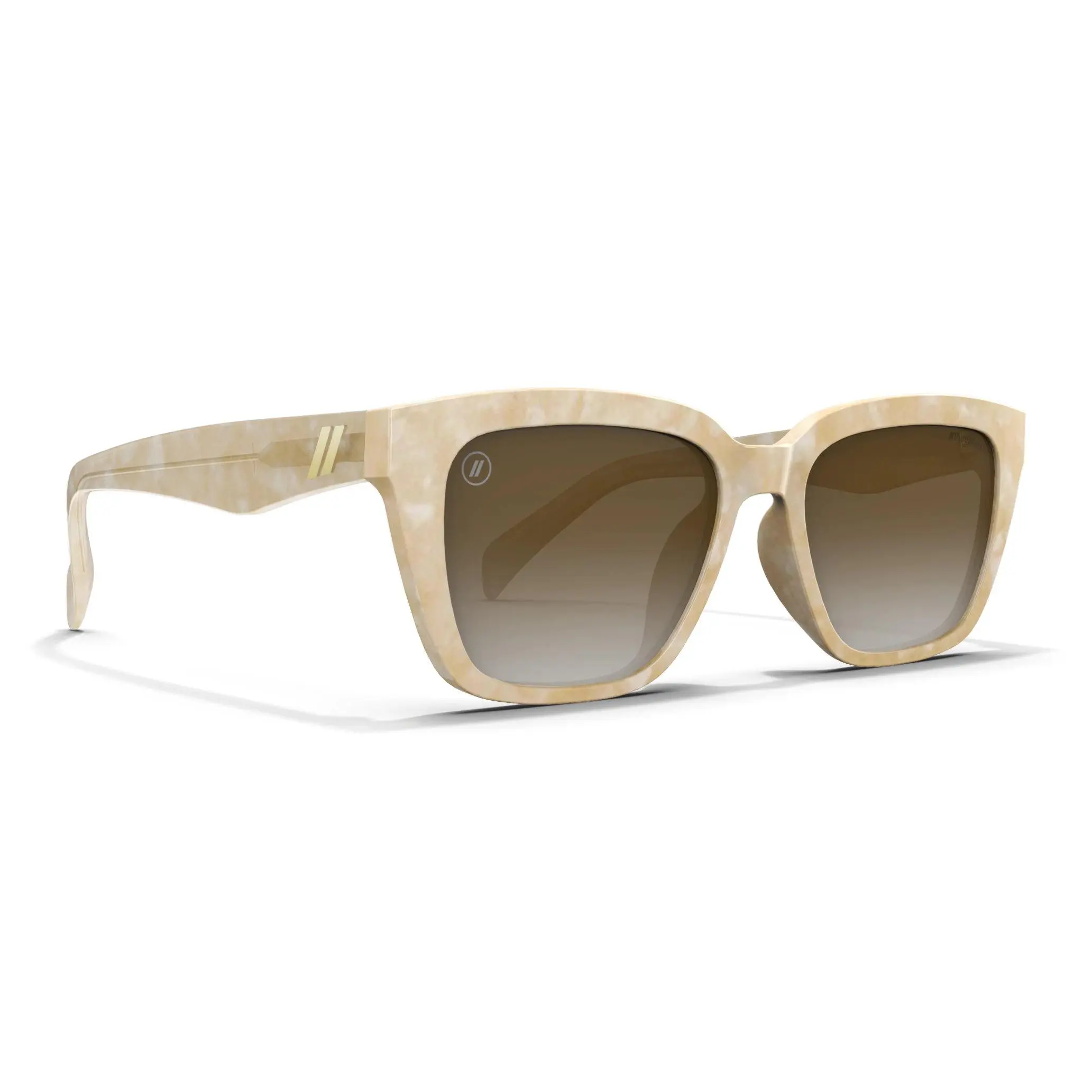Blenders Eyewear Mave Beach Quartz Sunglasses - Fashionable Frames, Chic Amber Gradients, Gloss Sand-Quartz Frame, Polarized PureBlend Lenses, Cat-Eye Profile, Lightweight Durable Stylish Accessories, Fashionable Frames Sunglasses