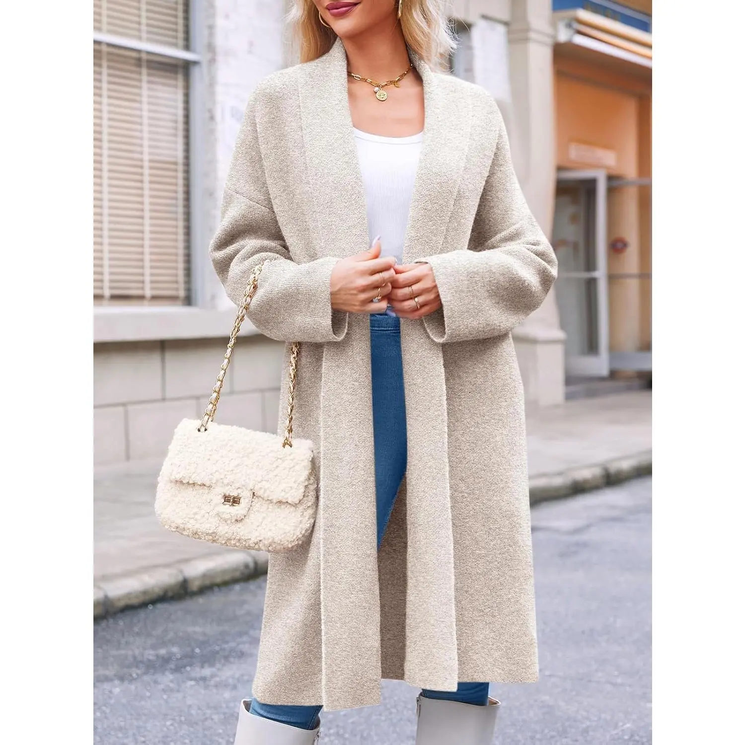 Womens Long Cardigan Sweaters Chunky Open Front Oversized Slouchy Knit Fall Trendy Coatigan Jackets