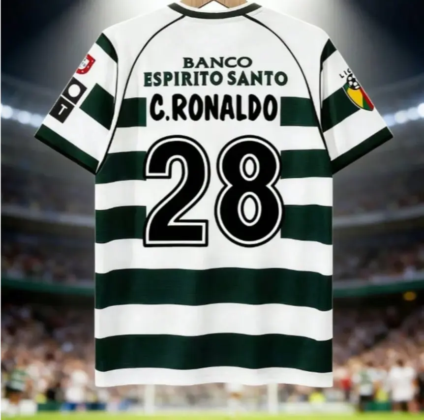 Green White Heritage Soccer Jersey No. 28 Fan Edition Retro Football Shirt Breathable Athletic Jersey for Men & Women