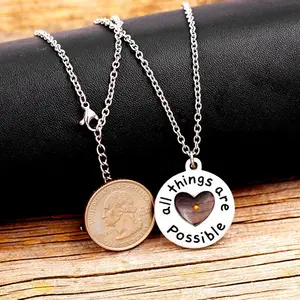 Inspirational Round Pendant Necklace| Unisex Versatile Jewelry