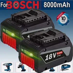 New 2PACK For BOSCH BAT609 CORE 18 Volt 8.0Ah High Performance Battery BAT618 Li-ion New 2PACK For BOSCH BAT609 CORE 18 Volt 8.0Ah High Performance Battery BAT618 Li-ion