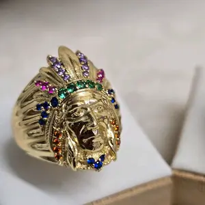 # 0025 Anillo de indio multicolor oro laminado Alta calidad 14k