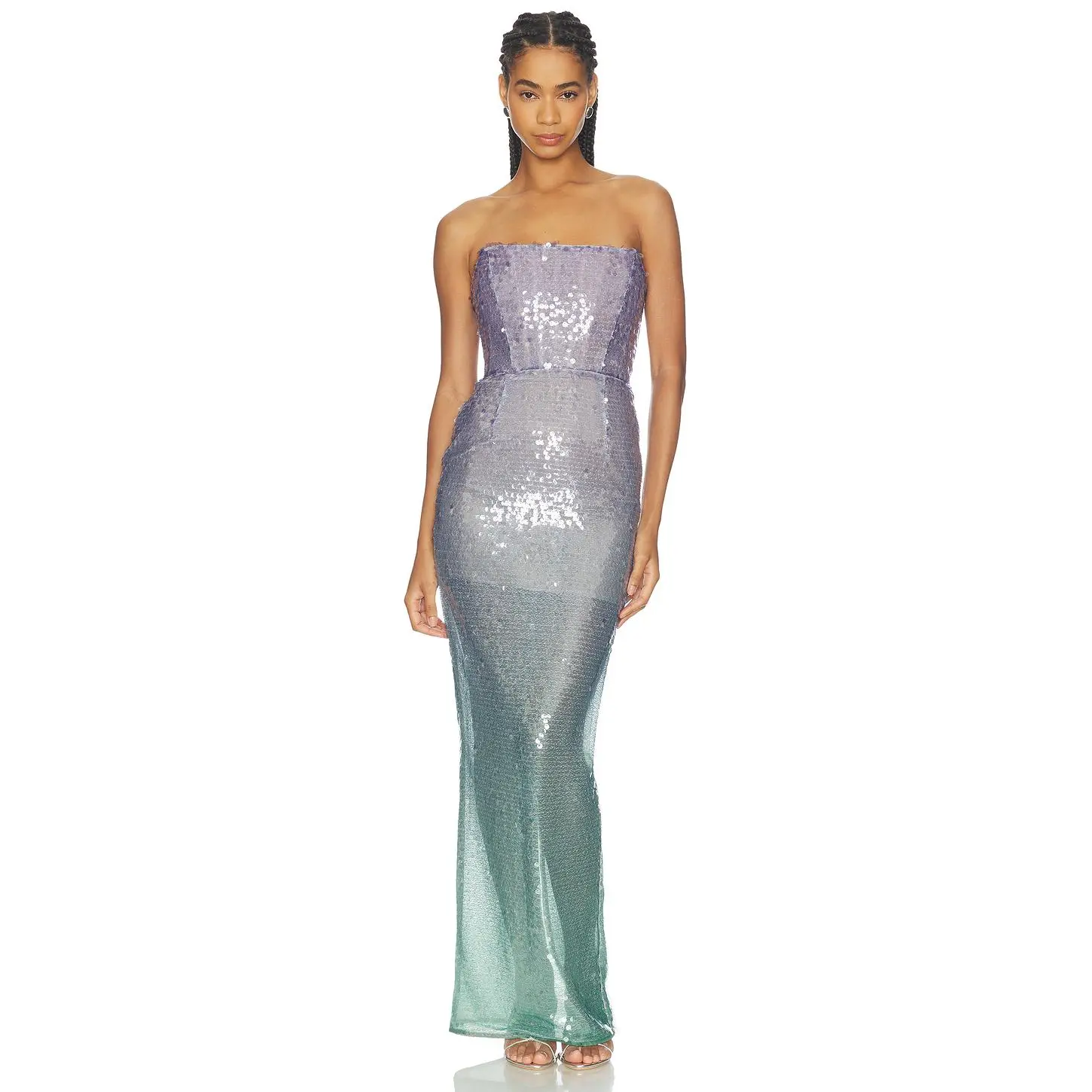 Bronx and Banco Ibiza Ombre Farah Strapless Maxi Dress in Purple Multi