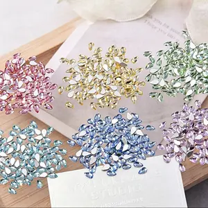 Pear Shape Tear Drop Flat Back High Quality K9 Crystal Nail Gems Jewelry Making Phone-case Decoration