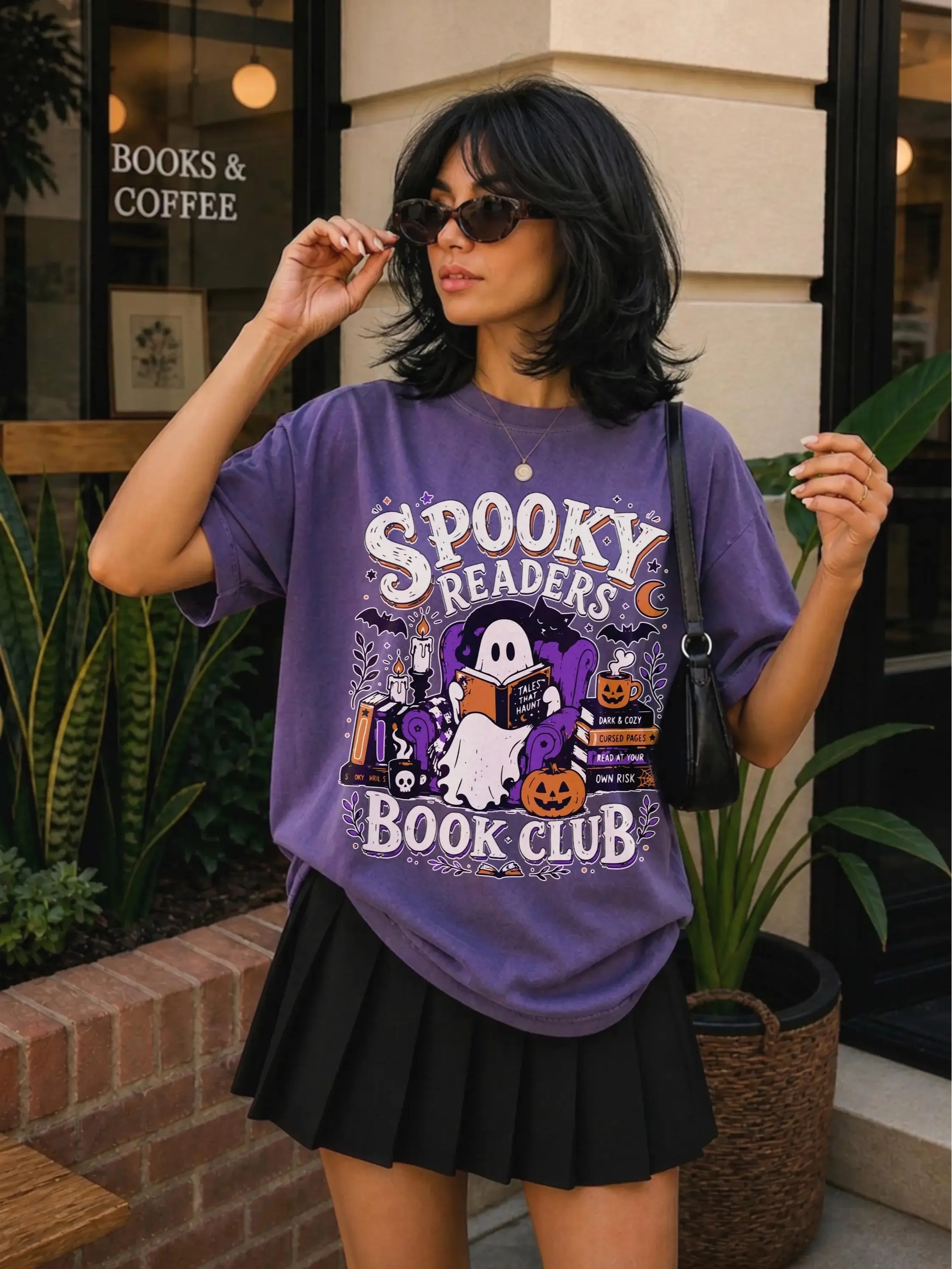 Spooky Readers Book Club Shirt, Halloween Book Lover T-Shirt, Ghost Reading Graphic Tee, Cozy Horror Book Club Shirt, Pumpkin Witch Reader Gift, Gothic Library Aesthetic Tee, Booktok Fall Halloween Unisex Shirt