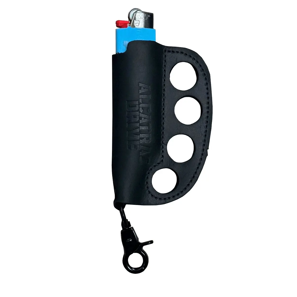 Alcatraz Leather Brass Knuckle Lighter Holder/ key attachment