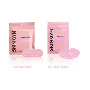 Skin Gym Face & Mouth Tape Bundle - 128 Face Tapes & 30 Mouth Tapes for Wrinkle Reduction, Firming, and Smooth Skin - Gentle, Sweat-Proof, and Water-Resistant - Overnight Beauty Solution