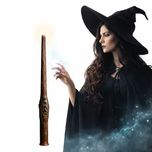 Tries Magic-Style Wand Night Light, Magnetic Base Sleep Light, Portable Rechargeable Night Lamp for Bedroom, Camping & Fantasy Gifts