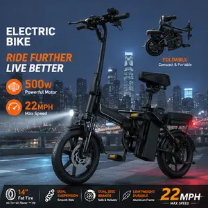 SummerVibes AOPO Urban Foldable E-Bike – Powerful 500W Electric Bicycle with Long Range & Dual Seating,500W Motor, 48V 10.4Ah Battery, 35 Miles Range, Hydraulic Suspension, Dual Seat & 3 Riding Modes,4'9"–6'1" Teens and Adult Ebike