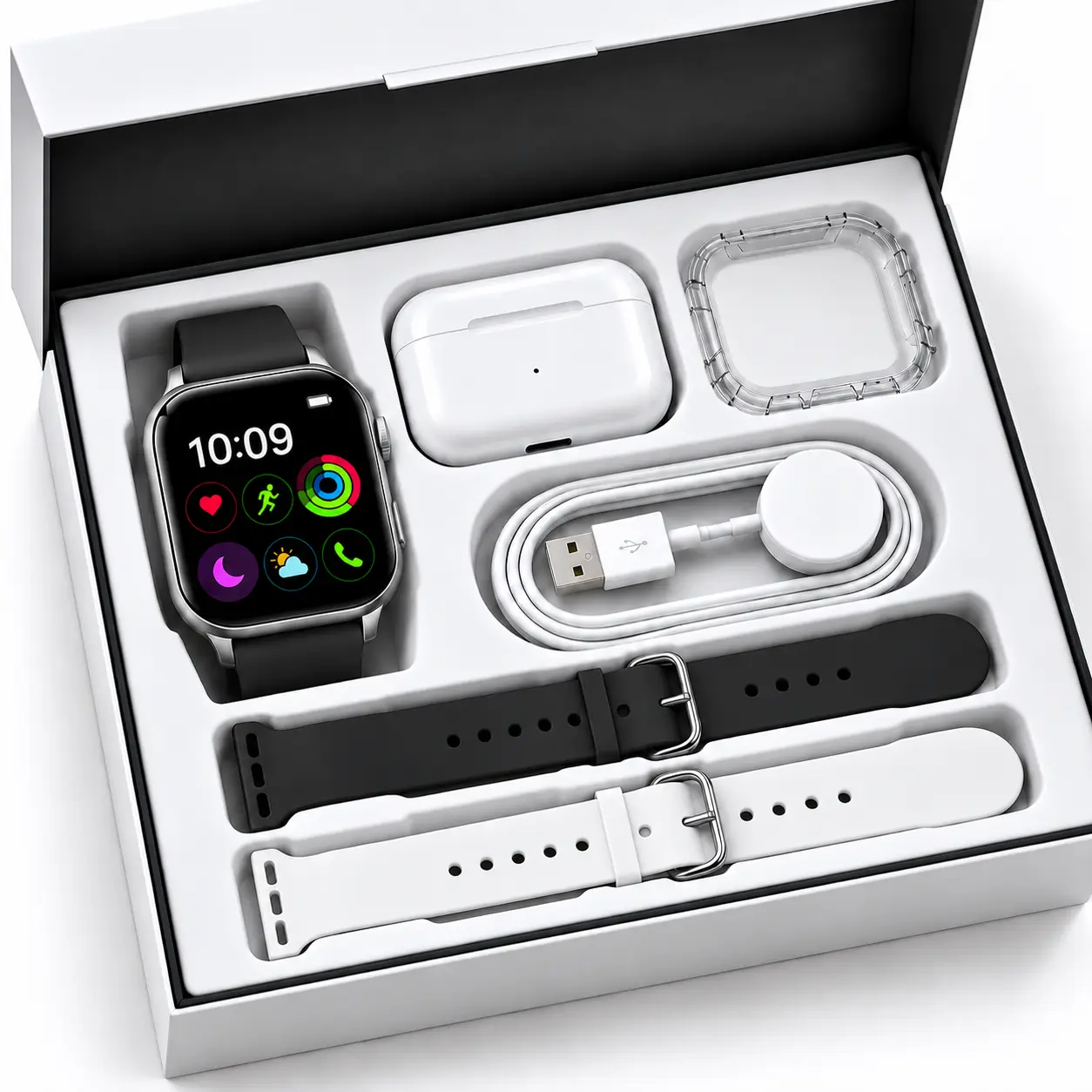 2027 Brand New Wearable Smartwatch - Adjustable, IP67-Rated, Android &  Compatible Kit with Bluetooth Headphones, Type-C Cable, Wireless Charger, Audio Support, GPS Tracker, VR Glasses Syncing, Device Connection Capabilities