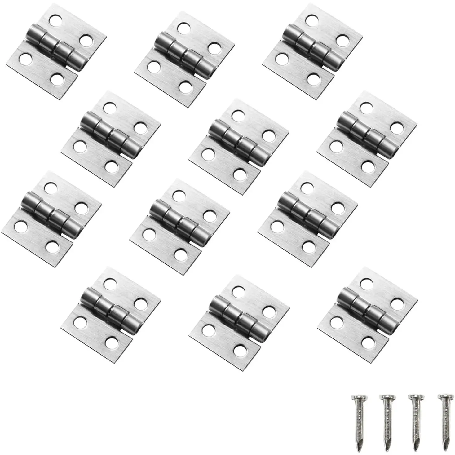 100 count Mini Brass Hinges Hardware 10 x 8mm 180  Miniature Furniture Wooden Box  Chest Box Dollhouse Cabinet DIY Accessories ()