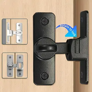 Sturdy Metal Padlocks, 90/180° Rotating Security Locks, Door Lock, Ideal for Barn & Bathrooms, Durable Zinc Alloy Design, Anti-Pry Safety