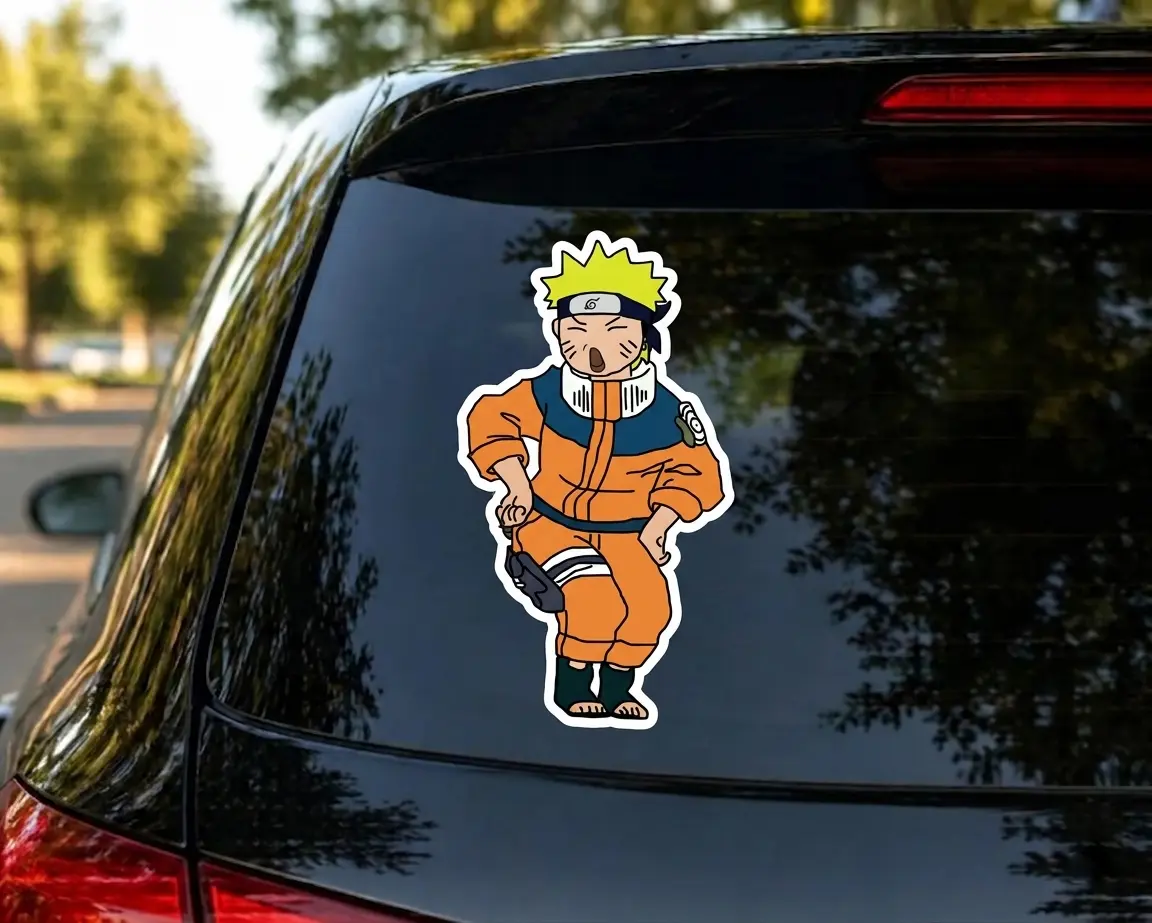 Funny Ninja Anime Car Decal, Cute Joke Sticker, Anime Car Decal