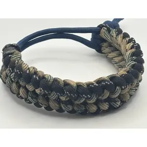 Handmade Grin of a Wolf Paracord Bracelet (Tan/Blue)