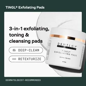 DRMTLGY TINGL Exfoliating Pads (60 ct) with Salicylic, Glycolic, and Lactic Acid