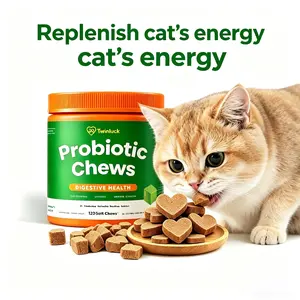 Probiotics for Cats - 120 Soft Chews-Chicken Flavor-Occasional Diarrhea， Eliminate  Hairballs for Cats ,Supports Skin and Coat Digestion