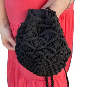 Hermosa Small Macrame Purse / Tote / Backpack Fully Lined Cinches Closed