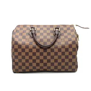 Pre-owned Louis Vuitton Canvas Coated Top Handle Speedy Bandouliere Damier Brown 30#4163
