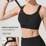 GLOWMODE Make An Impact Quick Dry Foam Cup Mesh Zipper Front Sports Bra High Impact Running Jogging Workout Gym Training Active