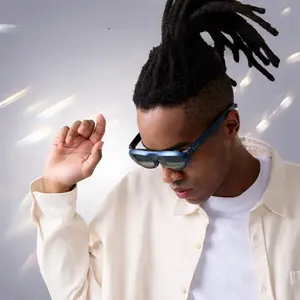 Rokid Max AR Glasses (Station not included), Smart Glasses with 360'' Micro-OLED Virtual Theater, 50° FOV, 600nits Brightness, HDCP Support & Cloud Gaming and Compatibility with iOS Mac ipad Android, Consoles and Computers