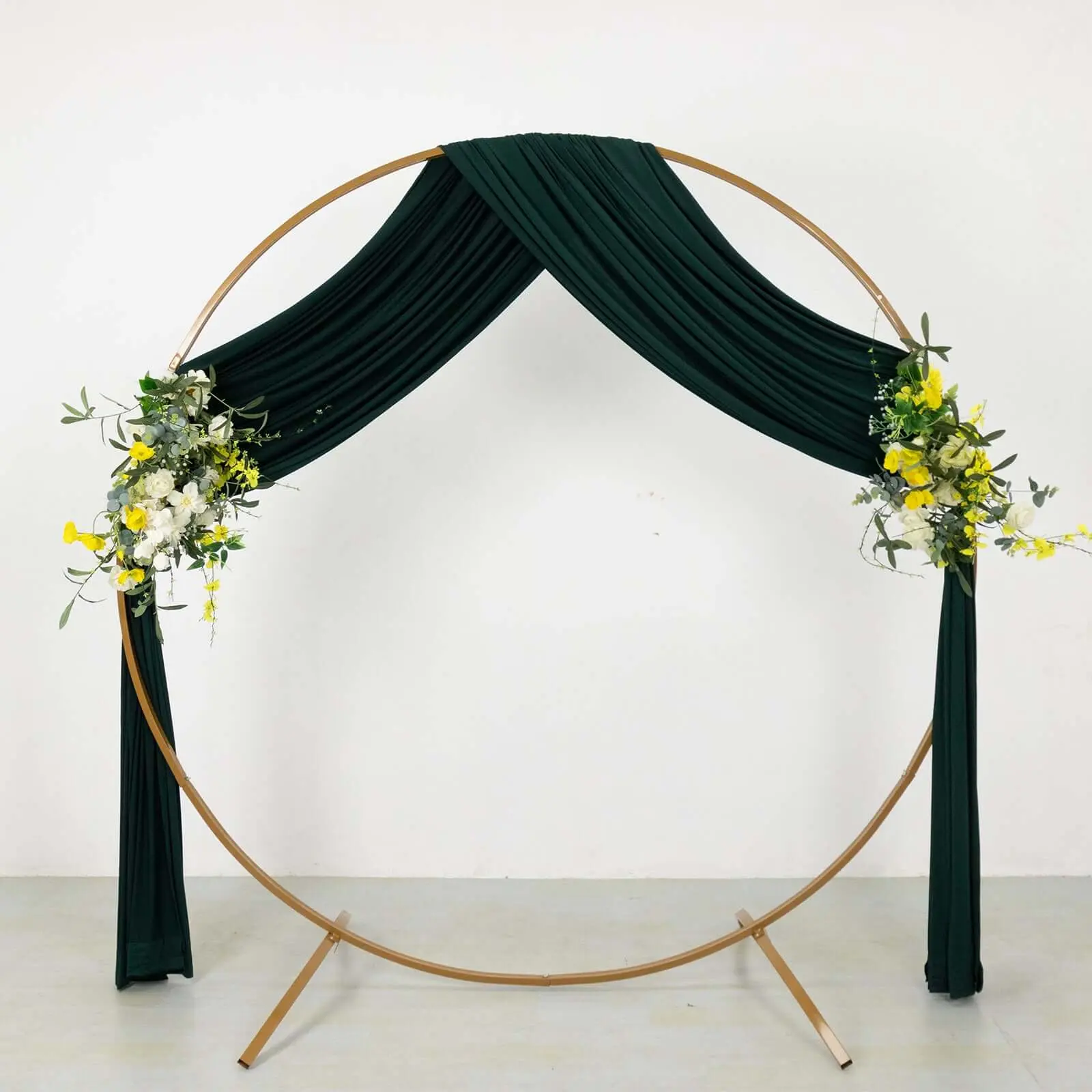 Hunter Solid Emerald Green 4-Way Stretch Spandex Backdrop Drape Curtain - Hangable, Wrinkle-Free, Elastic, Machine Washable Event Divider Panel with Rod Pockets, 5ftx18ft - Drying, Window-Compatible Home/Festive Supplies for Ceremony, Party