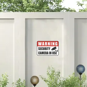 Outdoor Metal Sign, Warning Sign, Security Camera Sign, Home Decor, Garden Decor, Outdoor Decor, Hanging Sign for Home, Garden, Yard
