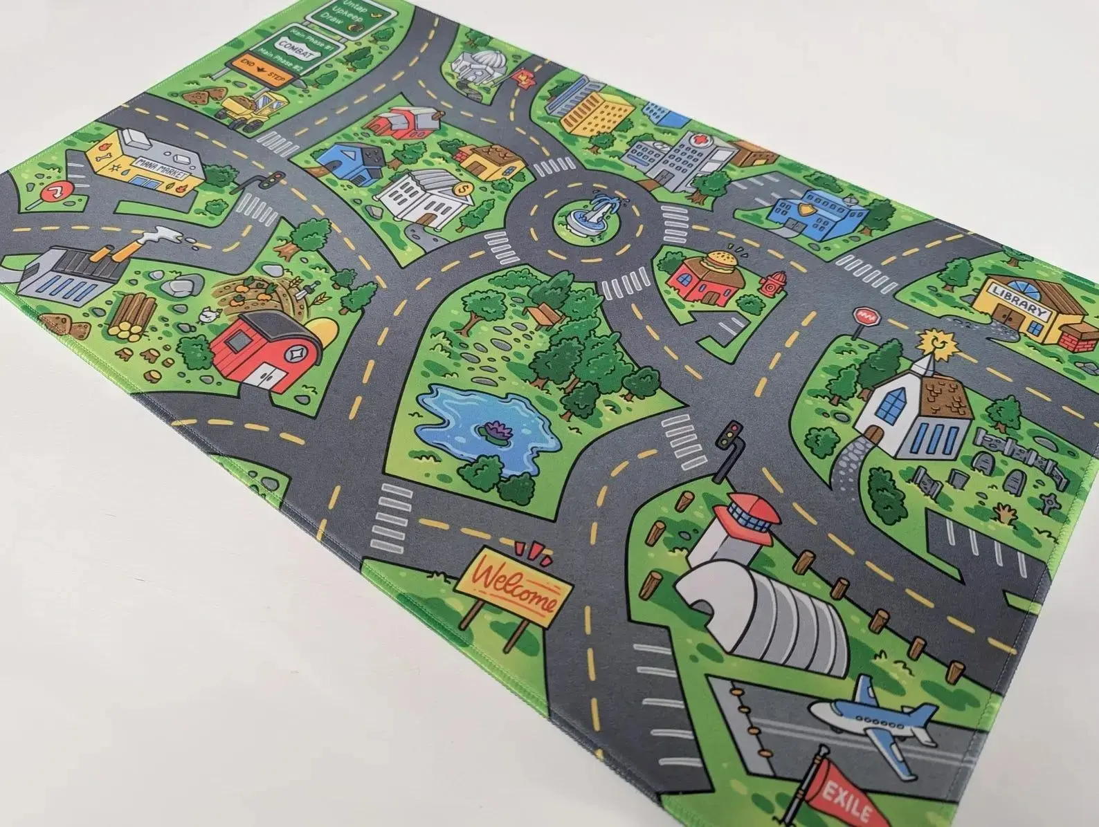 Roads & Realms Mousepad and Desk Pad, Neoprene Game Mat TCG Gag Gift, Extended
