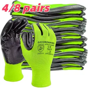4 pairs of work gloves, gardening gloves, garden work gloves, suitable for tasks such as yard garbage cleaning.