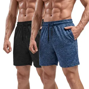 AGILELIN Sporty Men's High-Elasticity Summer Casual Shorts - Polyester Blend, Elastic Waistband with Drawstring, Pocket Details, Lightweight Breathable, Ideal for Fitness Running, Leisurely Walking, Sporty Men's Shorts