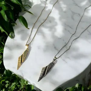 Engraved Kuffiyeh Palestine Map Necklace – Stainless Steel | Gold & Silver