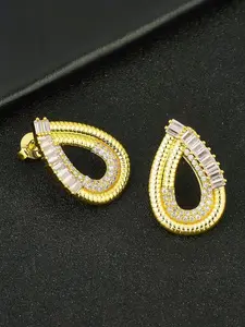 1PC The design-sense copper and zircon teardrop-shaped earrings are small and good-looking earrings Stud Earring Jewelry Cubic Zirconia Gemstone