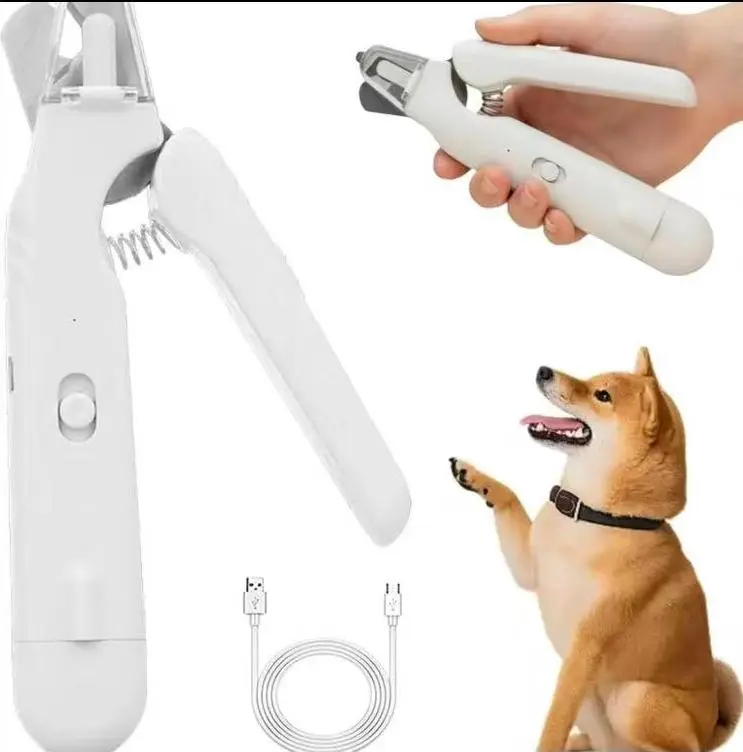 2 in 1 Pet Nail Clipper and Grinder for CatsDogs Stainless Steel Electric Nail Trimmerwith LED Light Safe Quiet