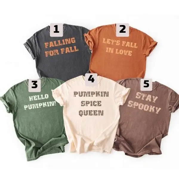 Comfort Color Fall Graphic Tee Collection, Pumpkin Spice Queen, Hello Pumpkin, Thanksgiving Matching Tees, Matching Family Outfit, Autumn TShirt Set, Thanksgiving Gift