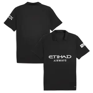 Black Color MCI Away 25/26 Soccer Jersey, MCI Black Color 25/26 Away Edition Short Sleeve Soccer Shirt