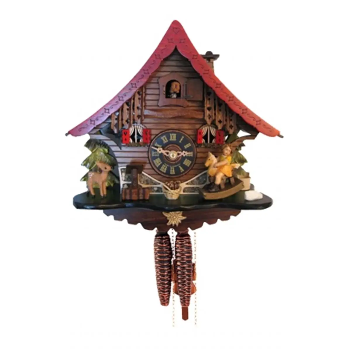 ENGS 4715 Engstler Weight-Driven Cuckoo Clock - Full Size, Decorative Analog Clock with Rocker Motion, Single Unit for Accurate Timekeeping