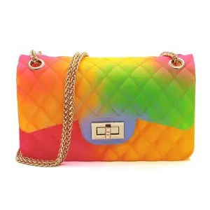 Fashion World Quilt Embossed Multi Color Jelly Shoulder Bag