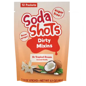 Dr's Tropical Dream Dirty Soda Sugar Free Coconut Vanilla Mixin, Mix into 12-16oz Sodas, at Home and on the Go