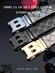 New Fashion Business Belt, High-End Automatic Buckle Leather Waistband, Men's Versatile Casual Belt for Any Occasion