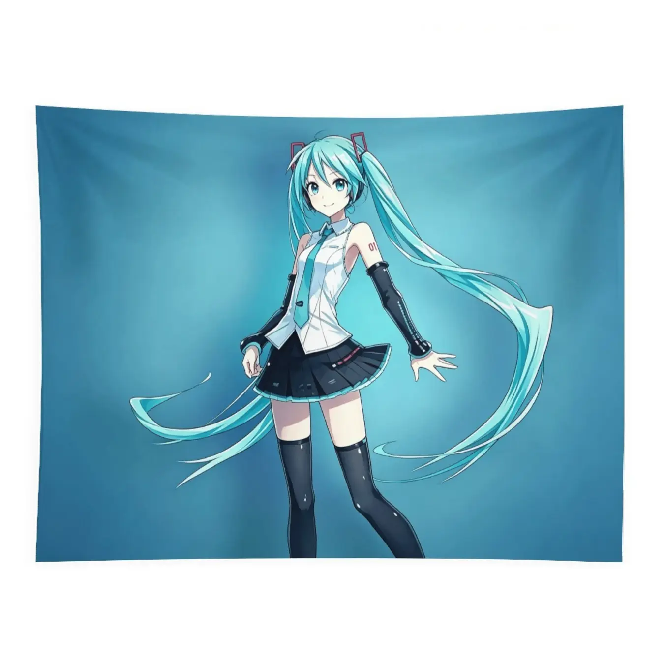 Hatsune Miku Anime Art Wall Tapestry - Aesthetic Fabric Wall Hanging, Super Idol Themed Home Decor for Bedroom, Giftable Home Supply, Wall Hangings