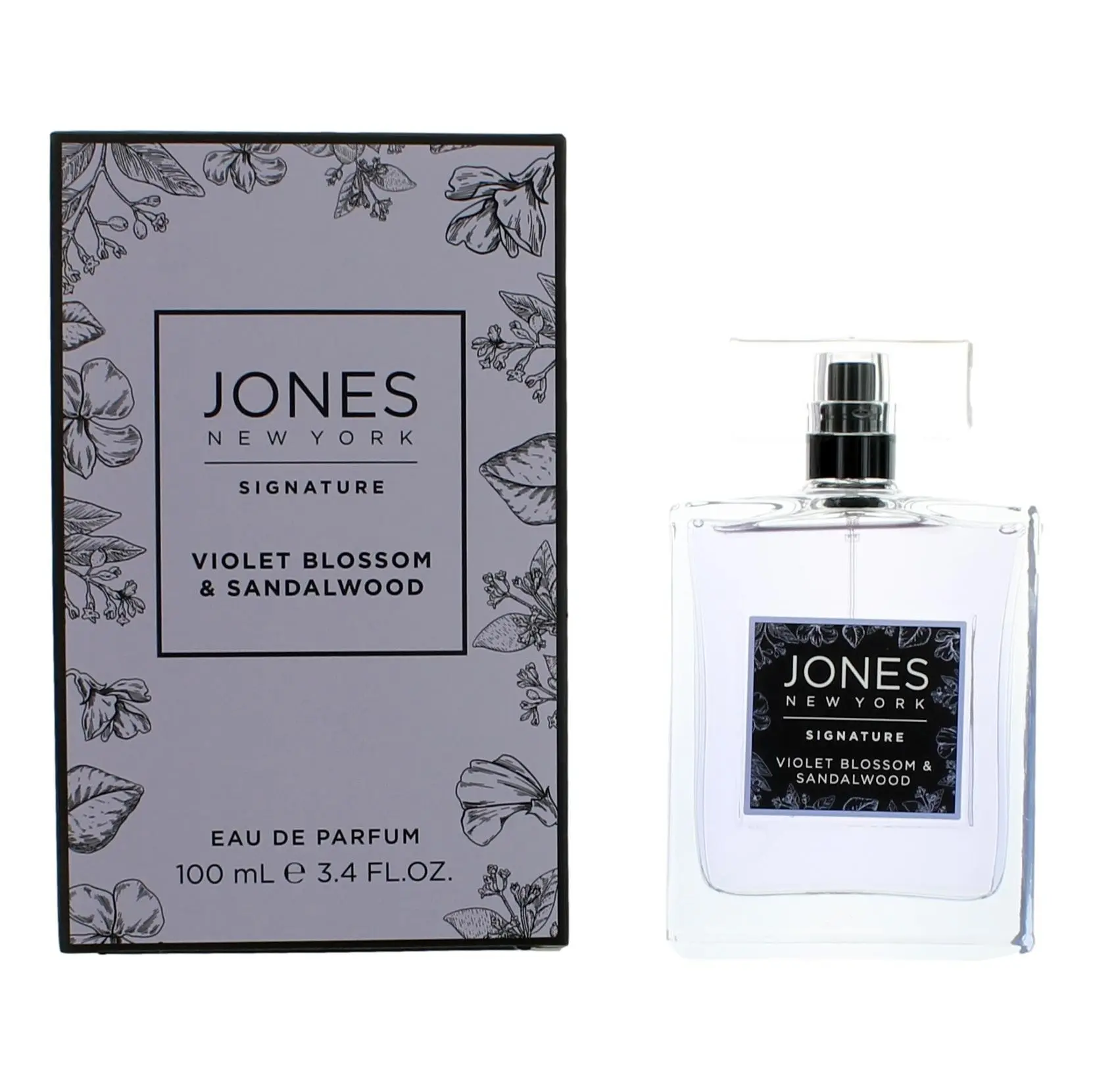 Women's Jones New York Violet Blossom & Sandalwood EDP Spray - 3.4oz (3-3.9 fl oz), Jasmine-Themed, Enchanting Violets, Fruity Floral, Alluring Sensual Fragrance, Fresh, Rose, Warm & Comfortable Finish
