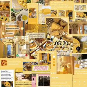 Yellow Theme Sticker, 30pcs/set Flower Pattern Self Adhesive Decorative Sticker, DIY Decals for Water Bottle, Laptop, Phone Case, Scrapbooking, Journal Making, Ornaments